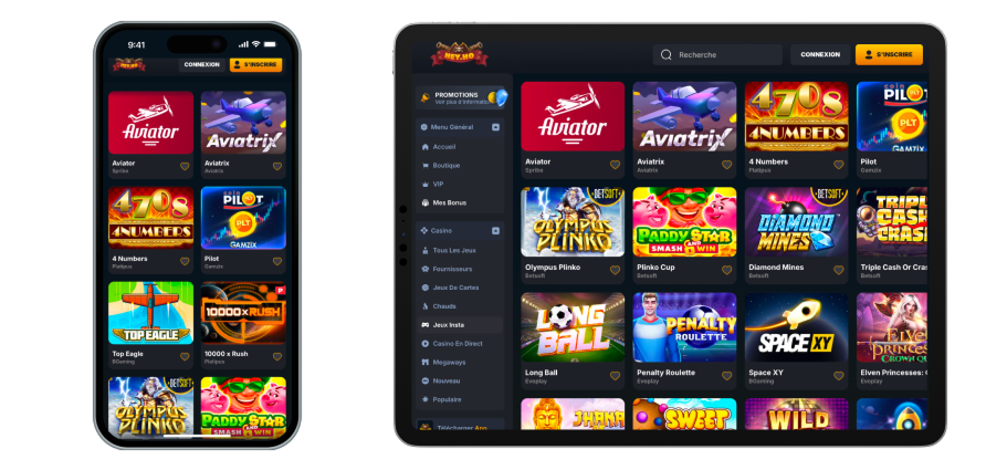 Bonus sans dépôt dans l'application du Hey.Ho Casino