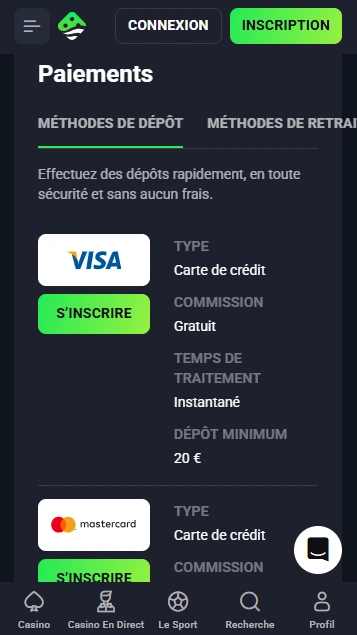 Dépôt et Retrait des Fonds au Casino Lucky Wave en Ligne Plateforme