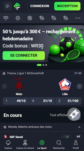 Fiable Paris sur les Événements Sportifs sur Wave-Lucky Casino